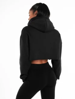 Oversized Crop Hoodie Blackout