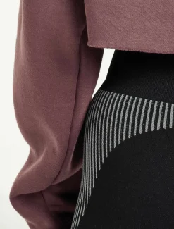Oversized Crop Hoodie Dusky Purple
