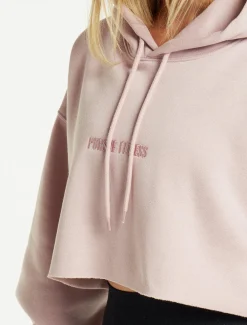Oversized Crop Hoodie Dusky Pink