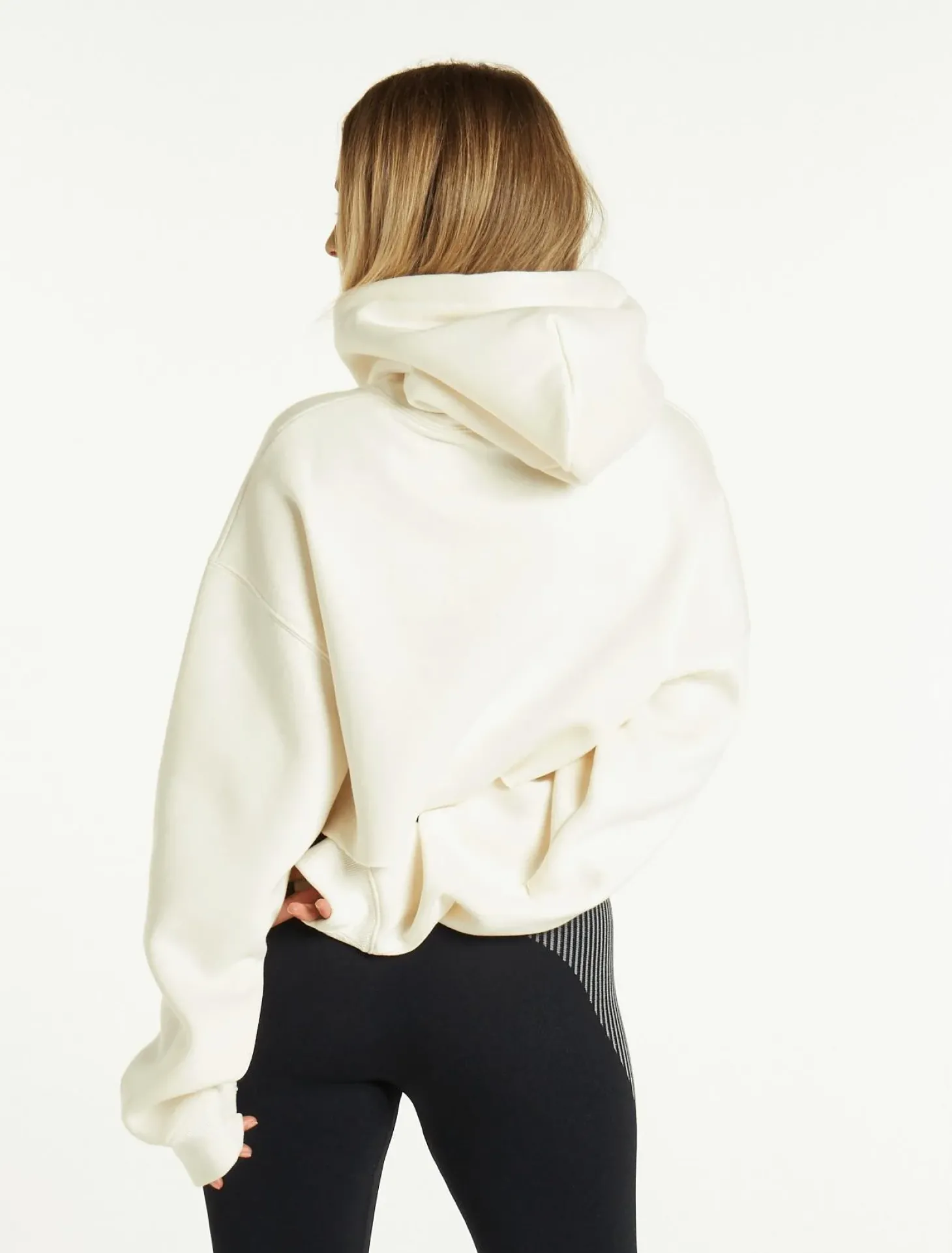 Oversized Crop Hoodie Nude