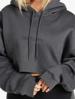 Oversized Crop Hoodie Slate