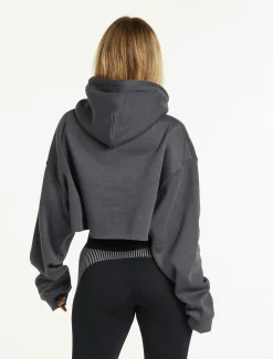 Oversized Crop Hoodie Slate