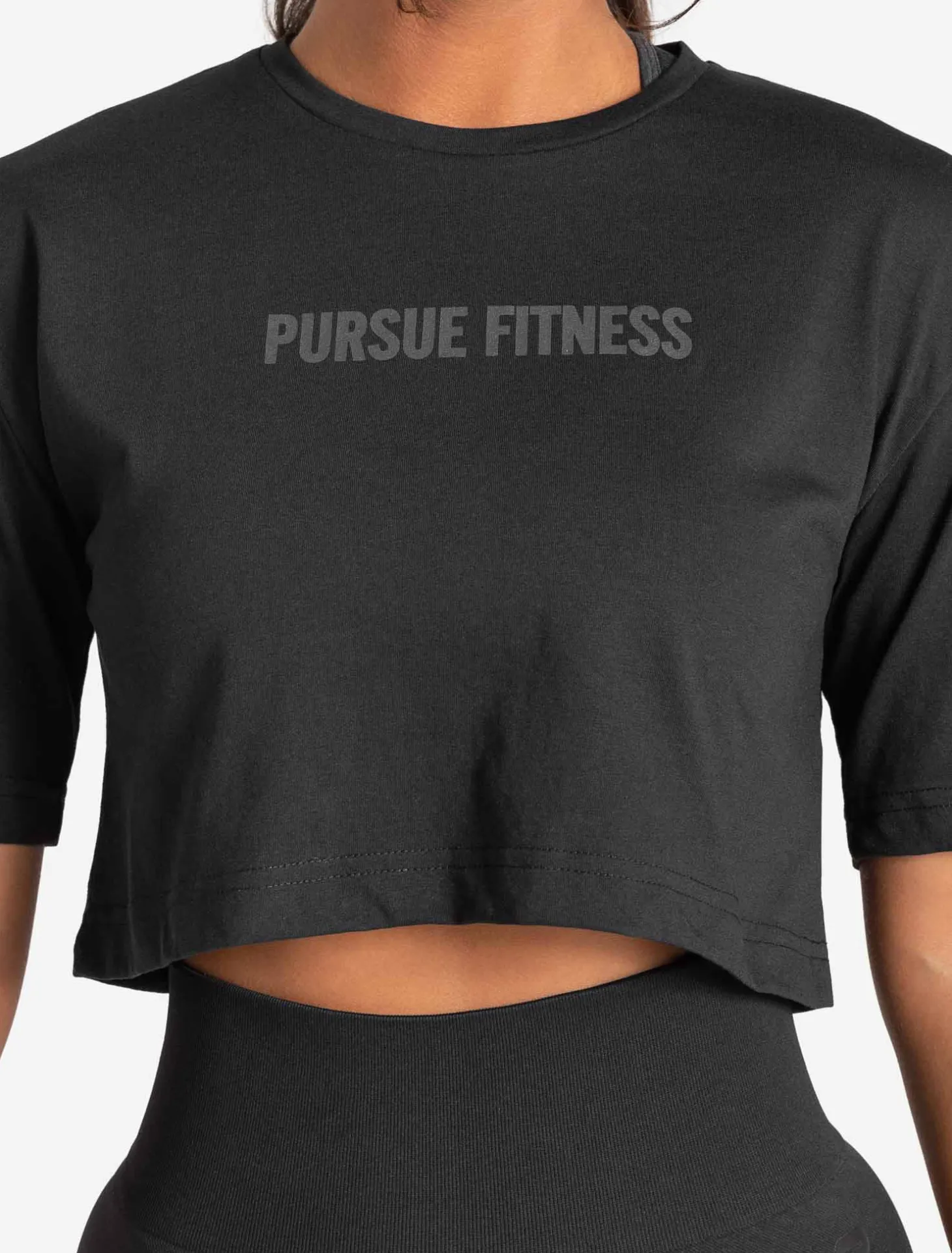Oversized Crop T-Shirt Black