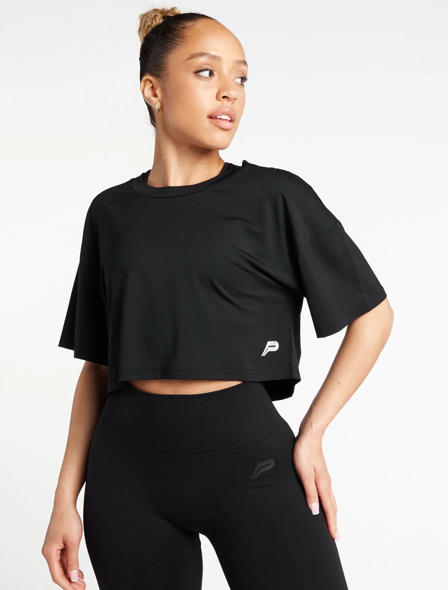Oversized Crop T-Shirt Black