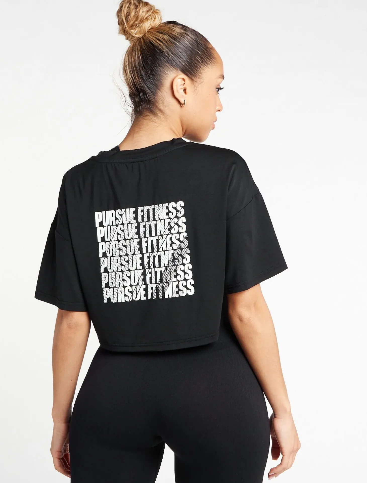 Oversized Crop T-Shirt Black