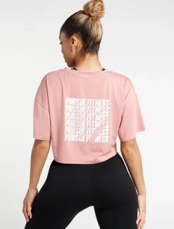Oversized Crop T-Shirt Dusky Pink