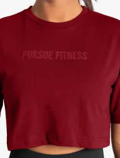 Oversized Crop T-Shirt Maroon