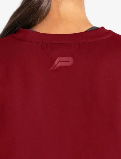 Oversized Crop T-Shirt Maroon