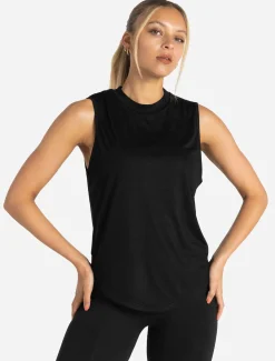 Oversized Graphic Tank Black