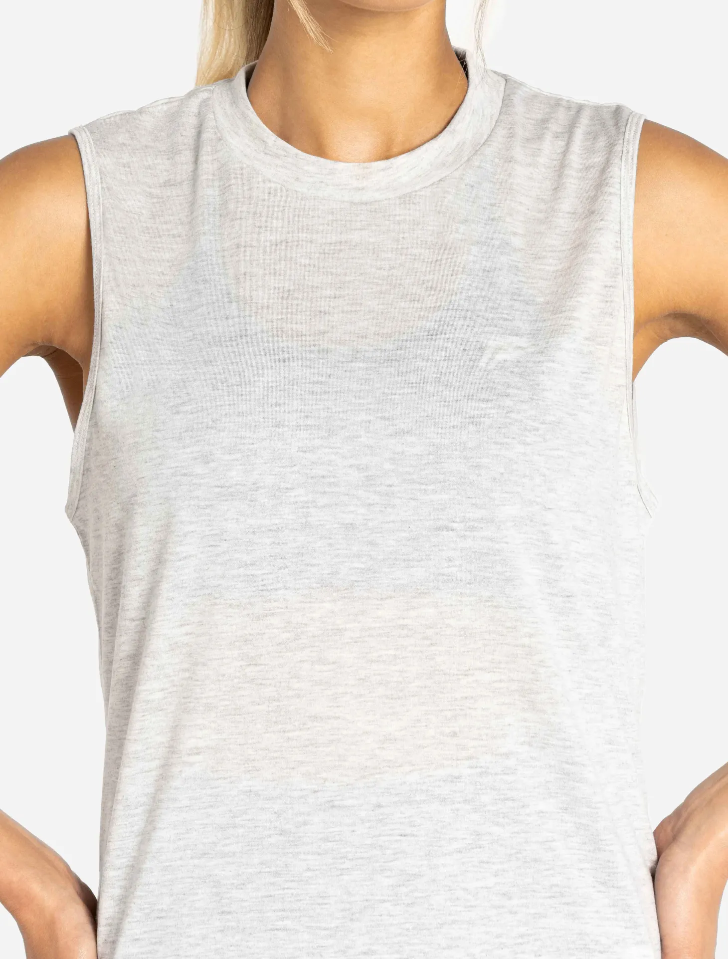 Oversized Graphic Tank Light Grey