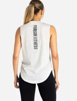 Oversized Graphic Tank Light Grey