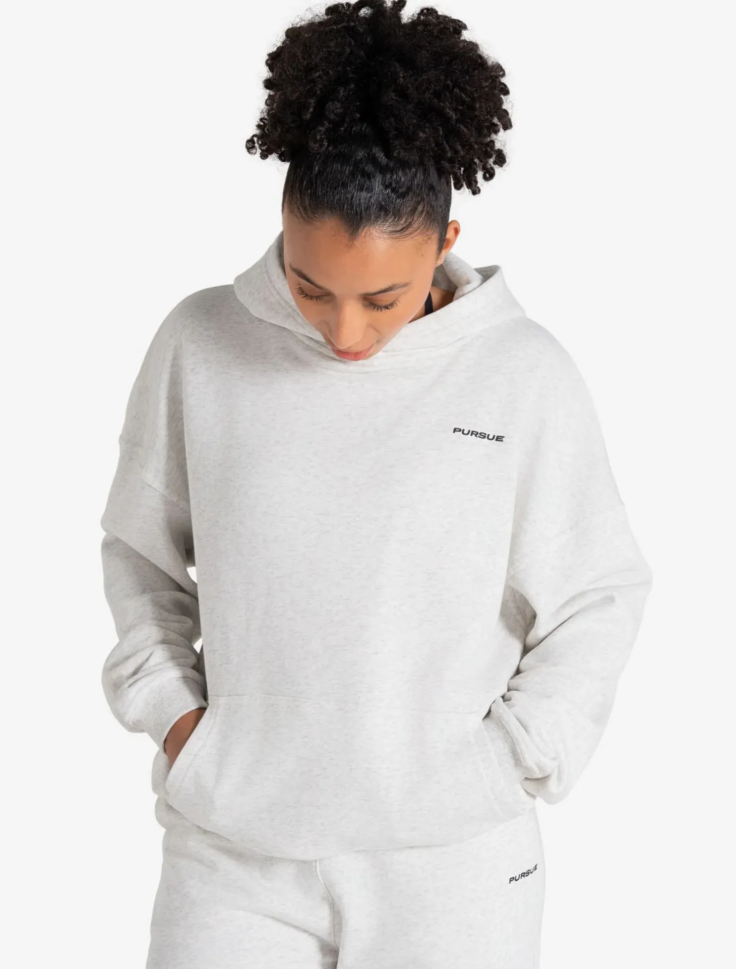 Oversized Hoodie Light Melange Grey