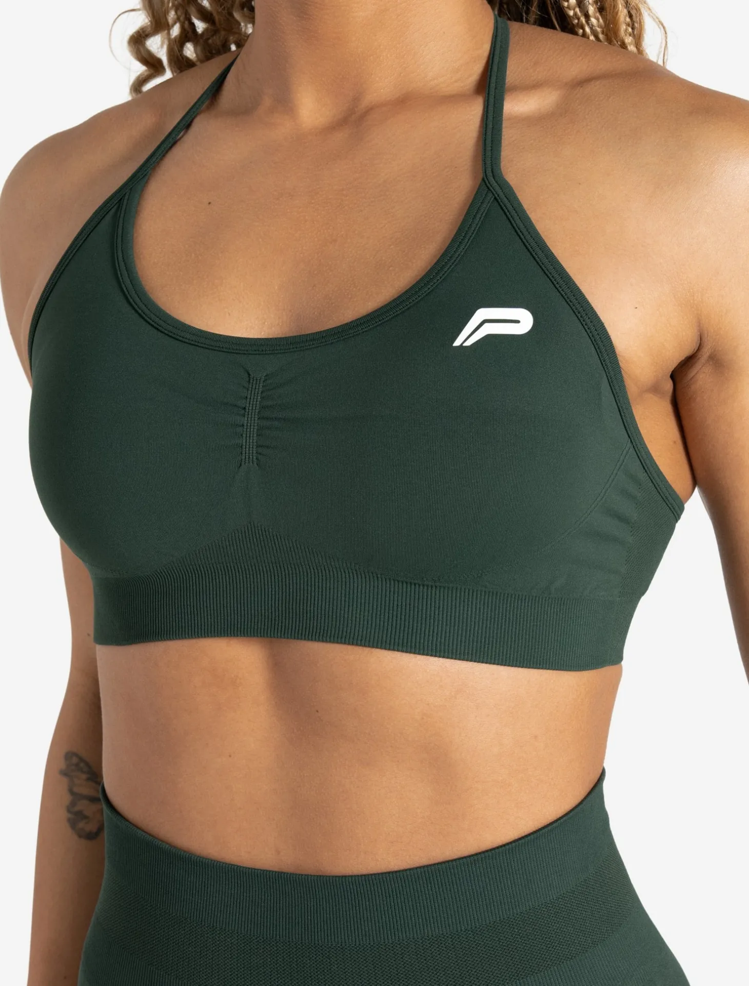 Scrunch Seamless Adjustable Sports Bra Forest Green