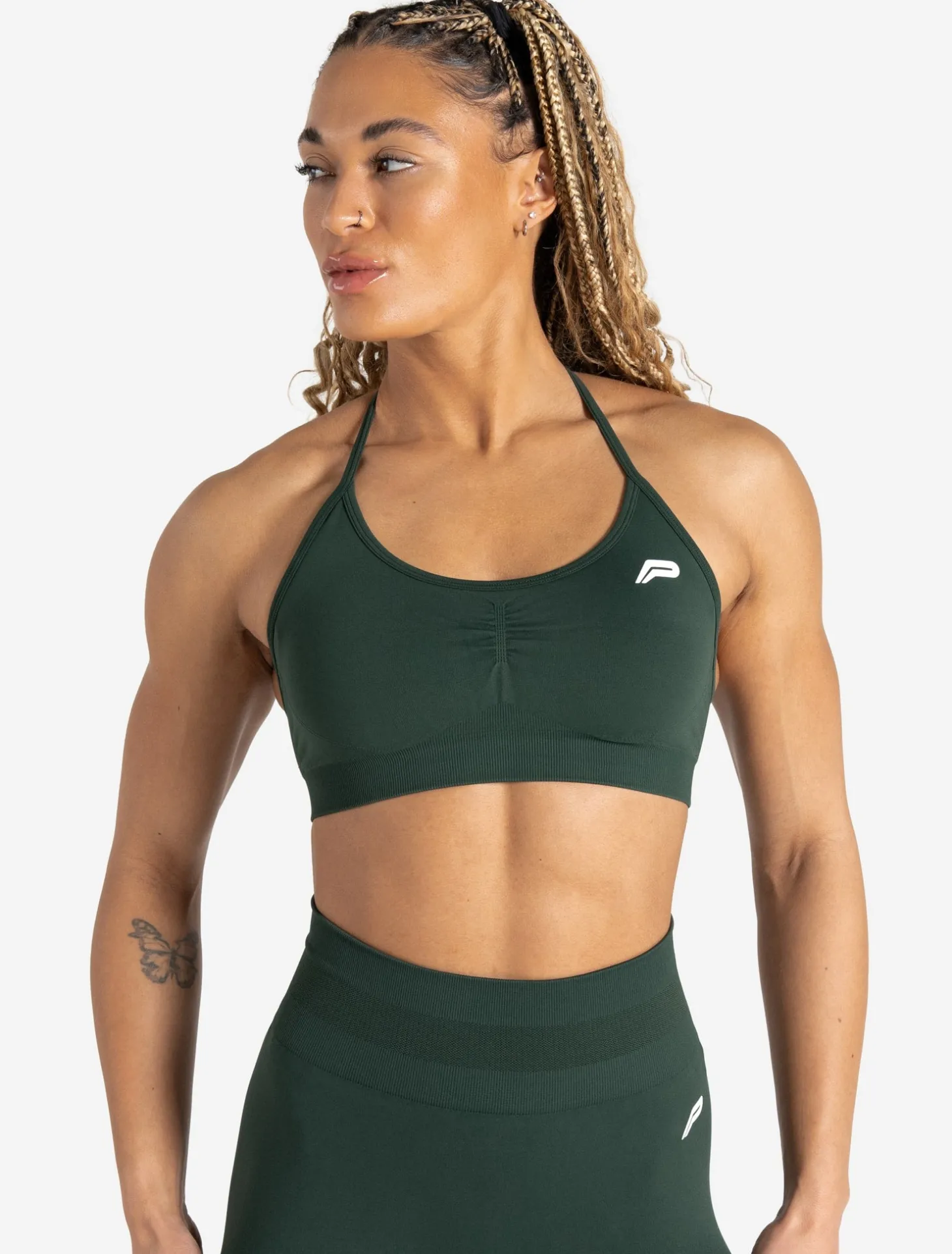 Scrunch Seamless Adjustable Sports Bra Forest Green