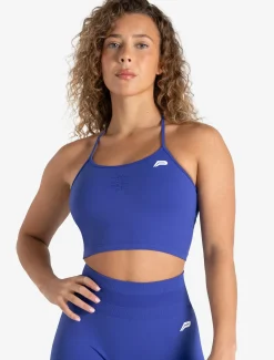 Scrunch Seamless Built-in Bra Tank Cobalt Blue