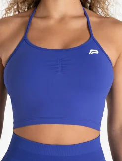 Scrunch Seamless Built-in Bra Tank Cobalt Blue