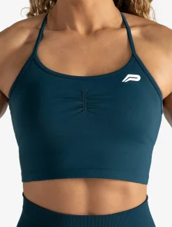 Scrunch Seamless Built-in Bra Tank Dark Teal