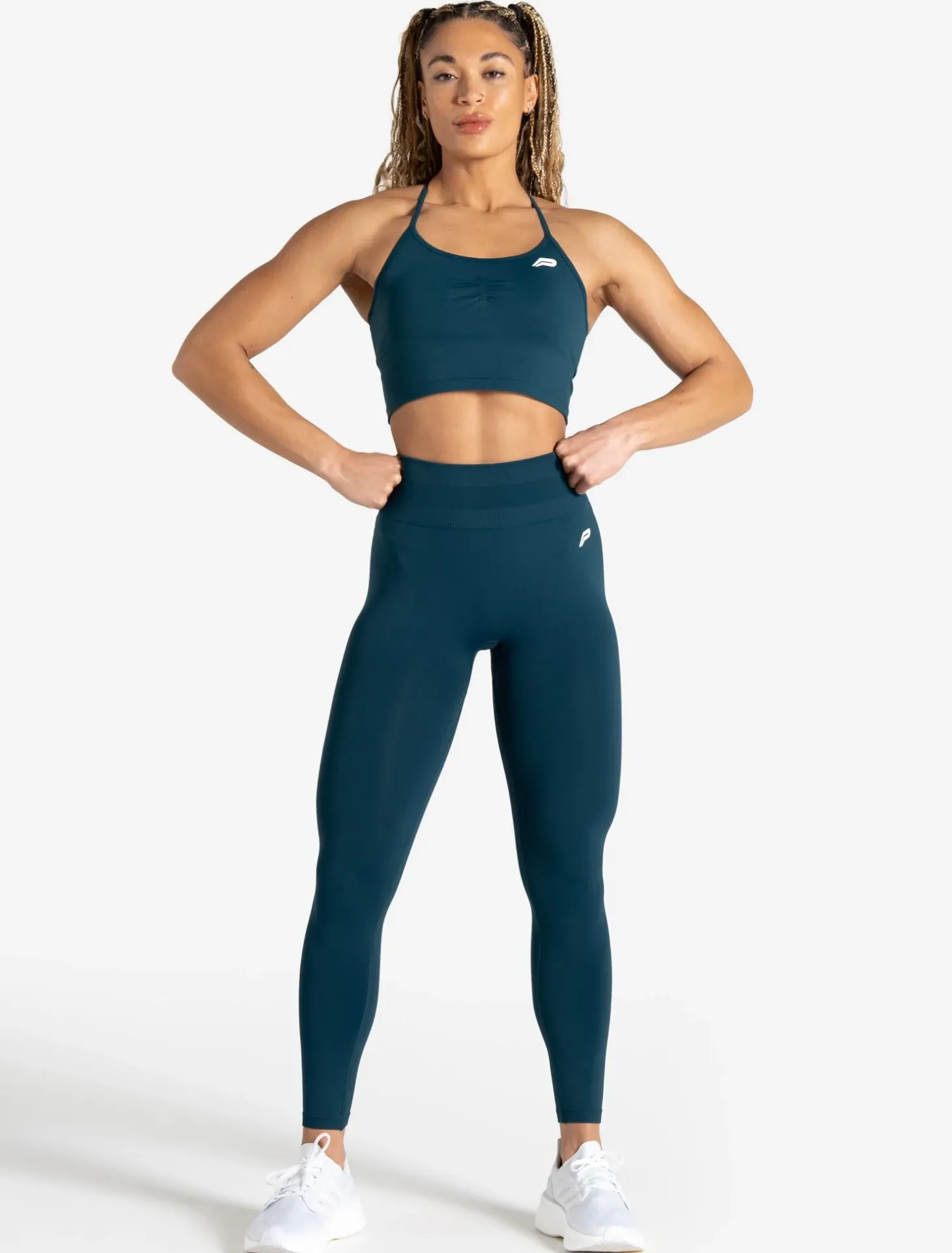 Scrunch Seamless Built-in Bra Tank Dark Teal