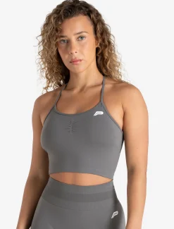 Scrunch Seamless Built-in Bra Tank Mid Grey