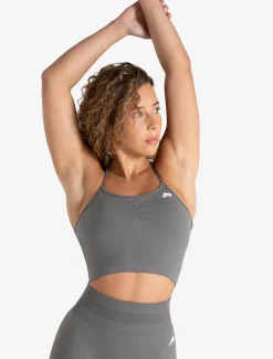 Scrunch Seamless Built-in Bra Tank Mid Grey