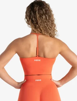Scrunch Seamless Built-in Bra Tank Bright Coral