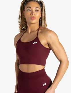Scrunch Seamless Built-in Bra Tank Dark Cherry