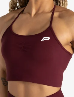 Scrunch Seamless Built-in Bra Tank Dark Cherry
