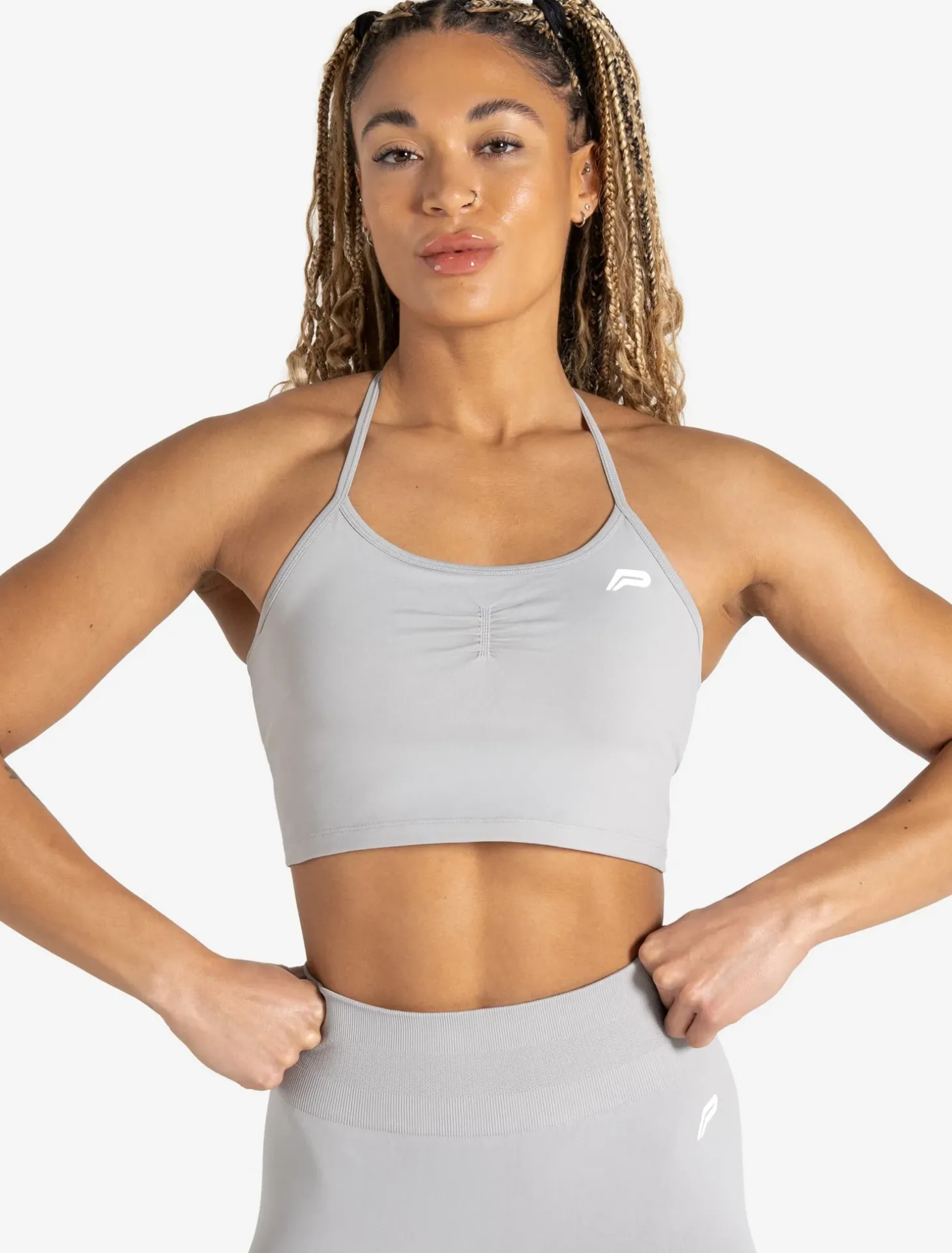 Scrunch Seamless Built-in Bra Tank Grey