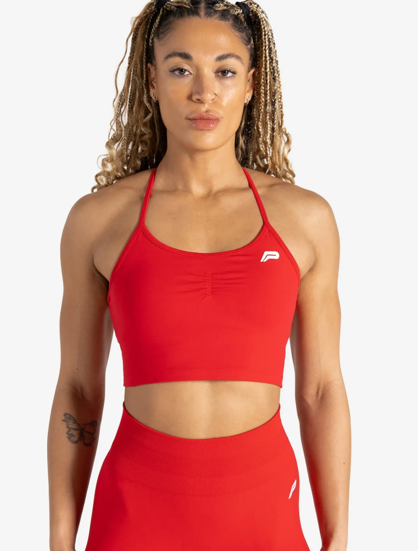 Scrunch Seamless Built-in Bra Tank Candy Red