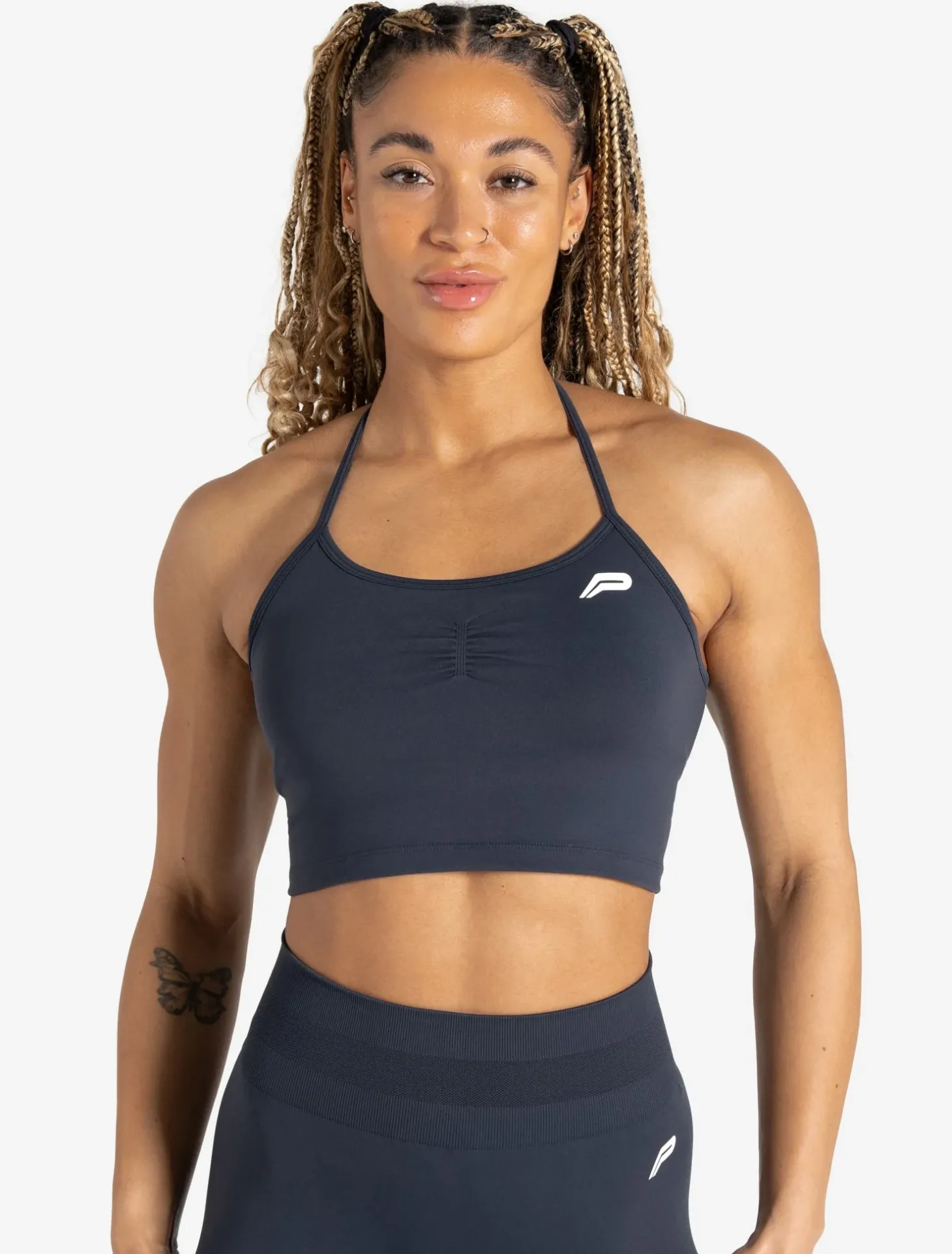 Scrunch Seamless Built-in Bra Tank Midnight Blue