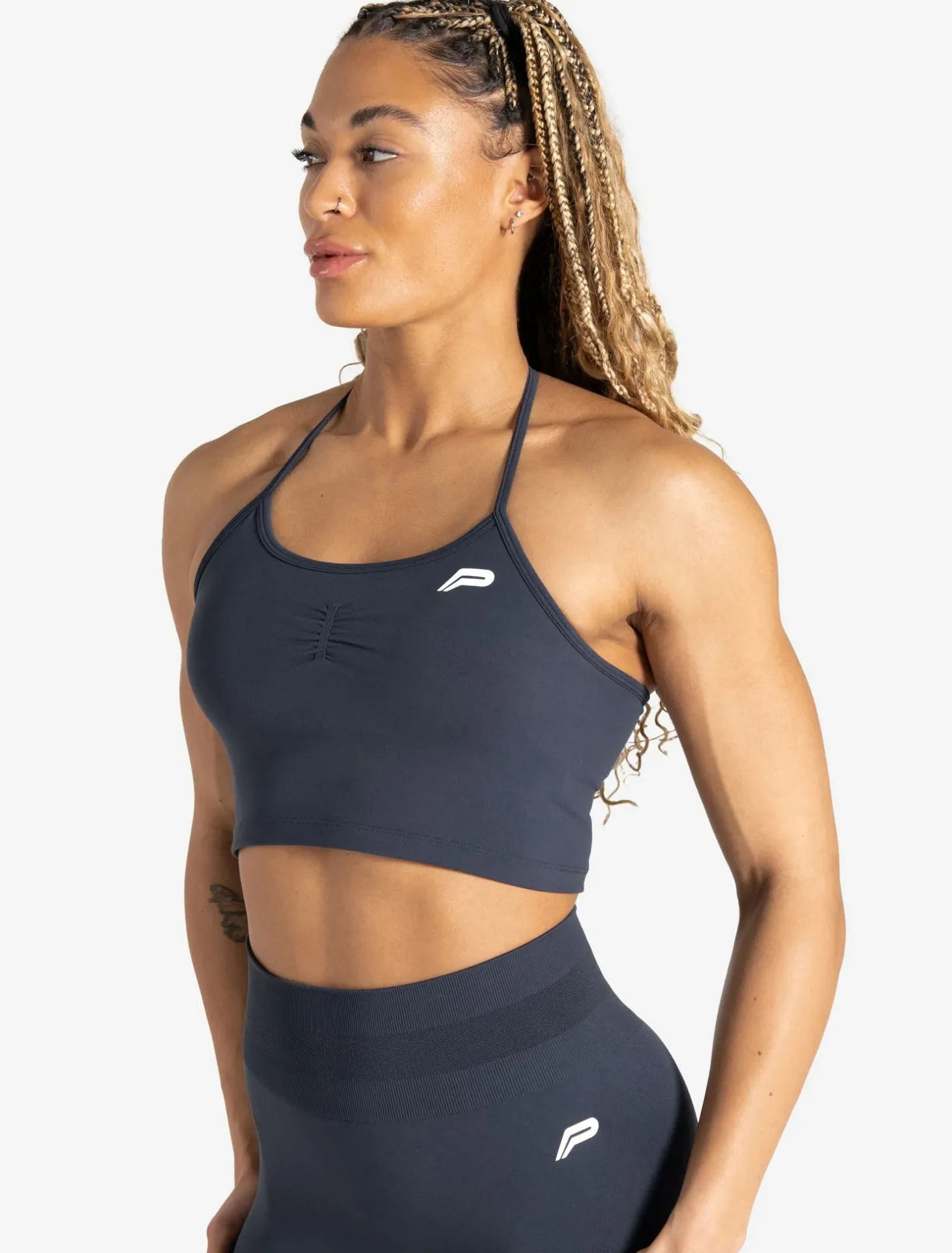 Scrunch Seamless Built-in Bra Tank Midnight Blue