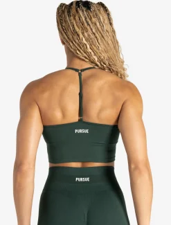 Scrunch Seamless Built-in Bra Tank Forest Green