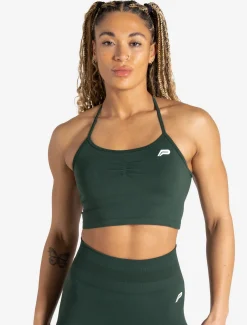 Scrunch Seamless Built-in Bra Tank Forest Green
