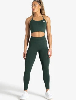 Scrunch Seamless Built-in Bra Tank Forest Green