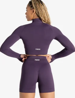 Scrunch Seamless Crop 1/2 Zip Blackberry