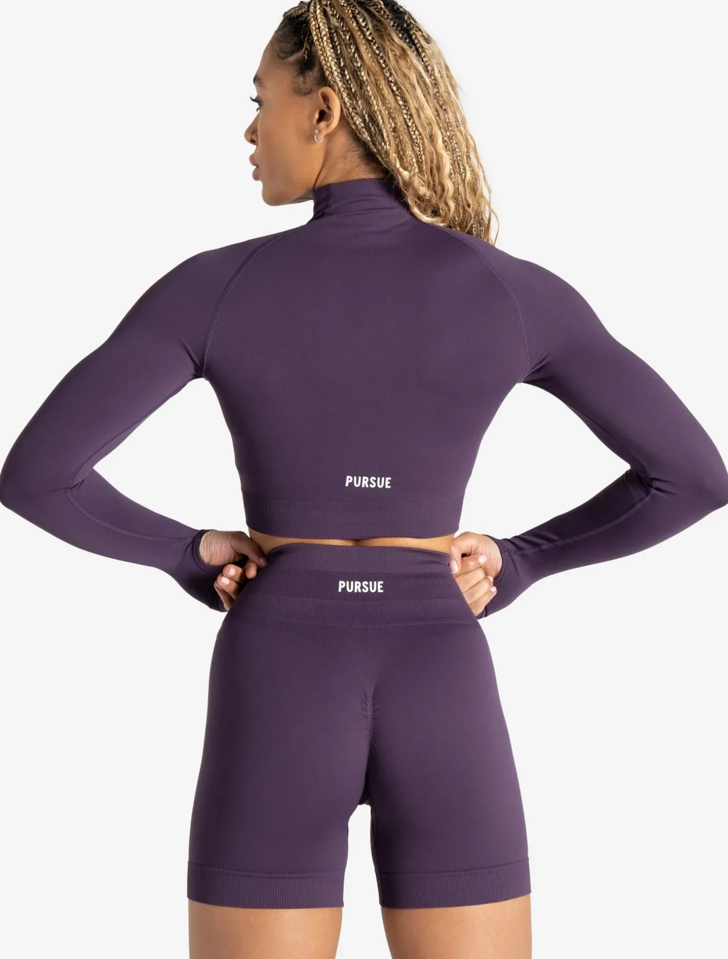 Scrunch Seamless Crop 1/2 Zip Blackberry