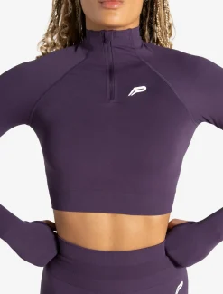 Scrunch Seamless Crop 1/2 Zip Blackberry