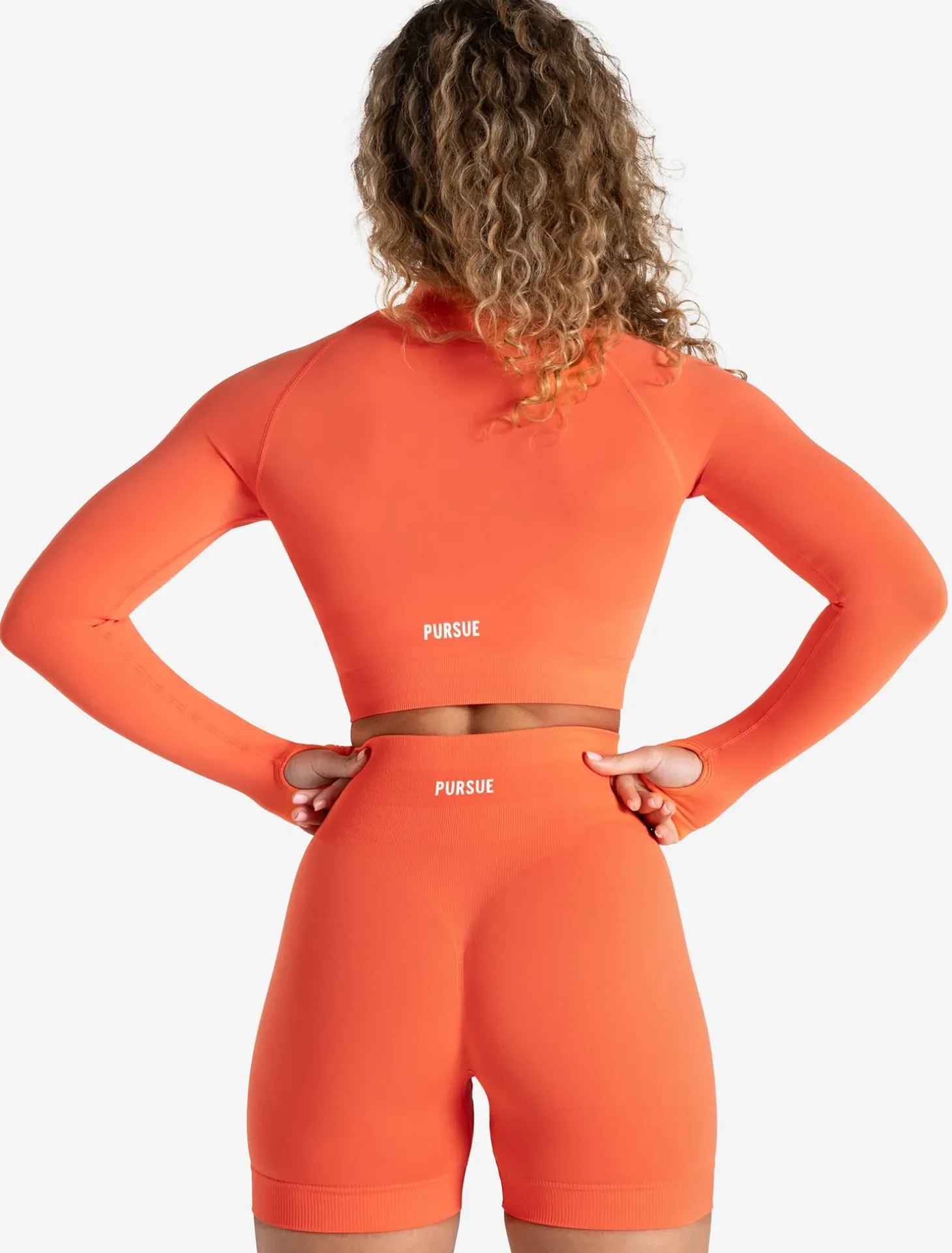 Scrunch Seamless Crop 1/2 Zip Bright Coral