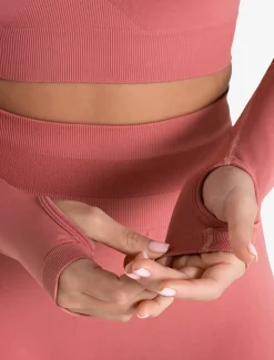 Scrunch Seamless Crop 1/2 Zip Peony Pink