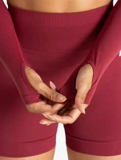 Scrunch Seamless Crop 1/2 Zip Raspberry