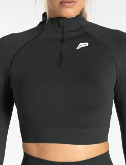 Scrunch Seamless Crop 1/2 Zip Woodland Grey