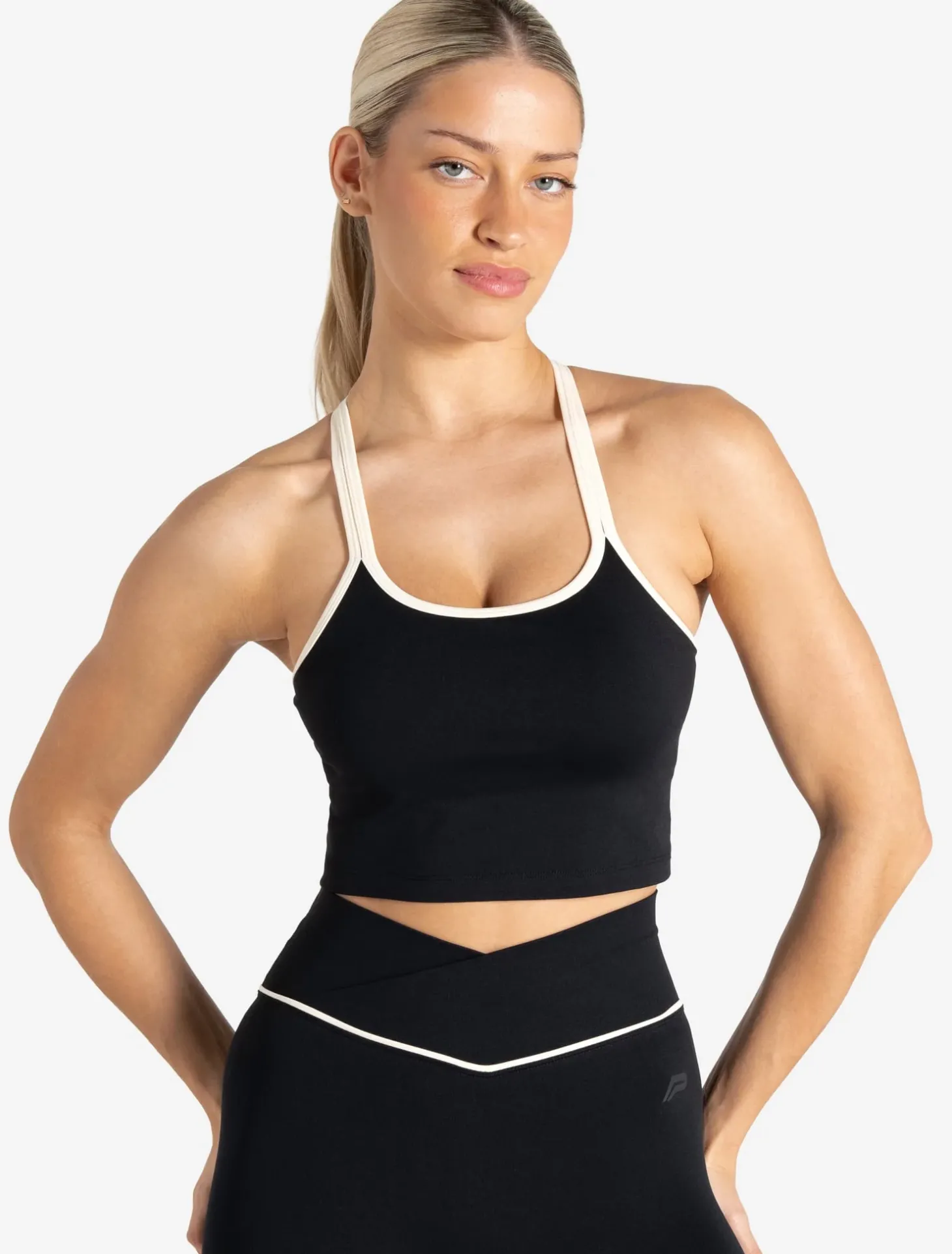 Sculpt Seamless Built-In Bra Tank Black/Marshmallow