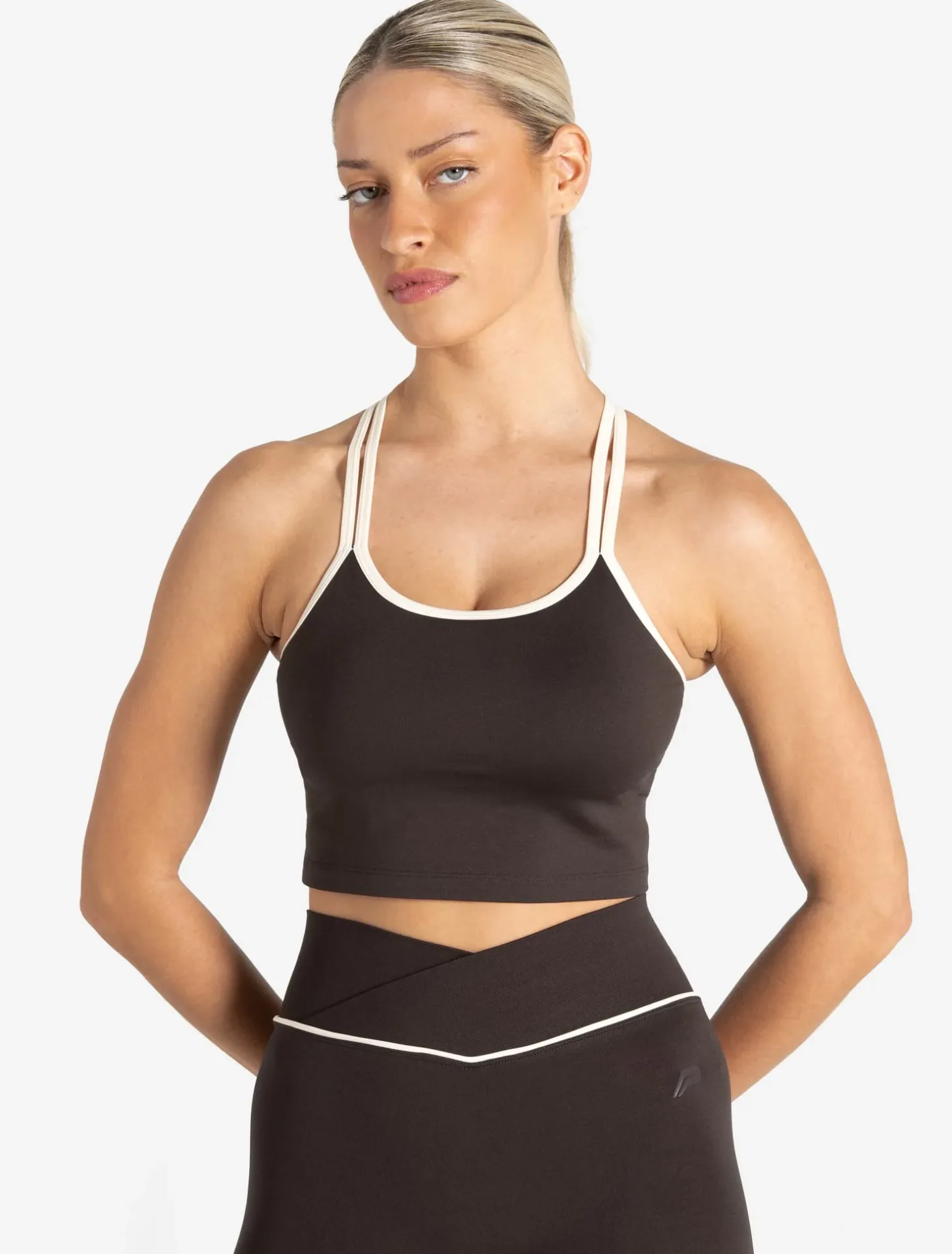 Sculpt Seamless Built-In Bra Tank Espresso/Marshmallow