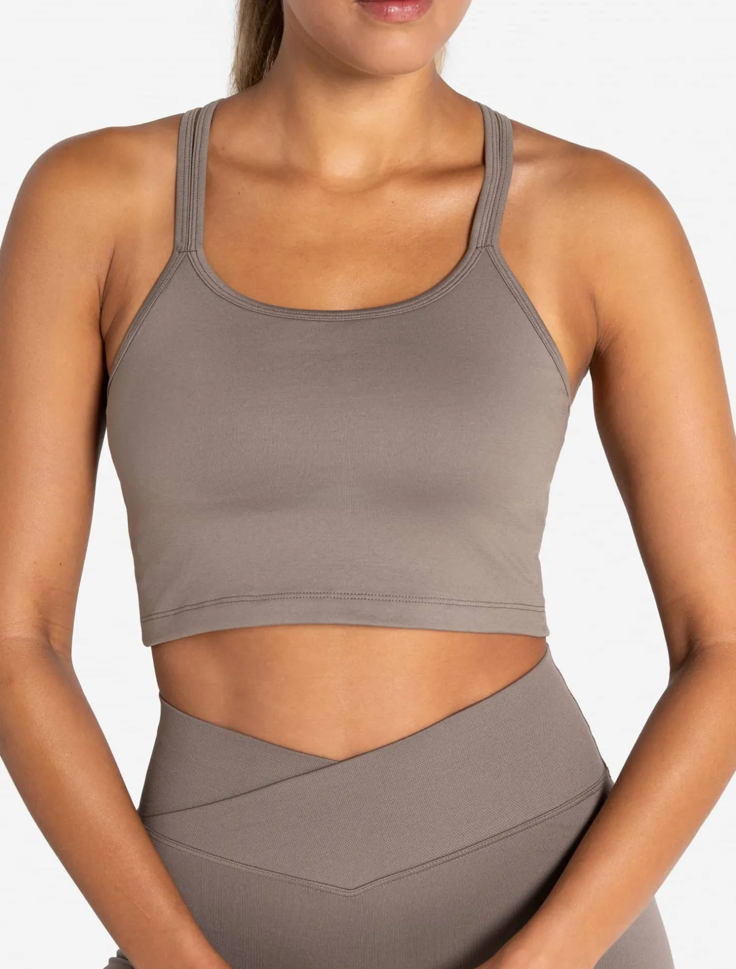 Sculpt Seamless Built-In Bra Tank Taupe