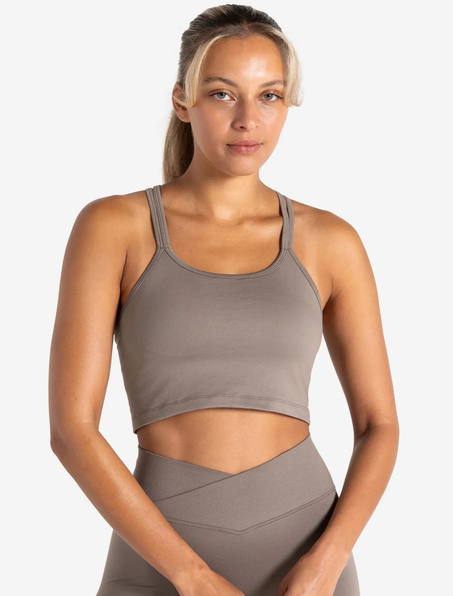 Sculpt Seamless Built-In Bra Tank Taupe