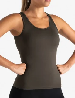 Sculpt Seamless Built-In Bra Vest Olive