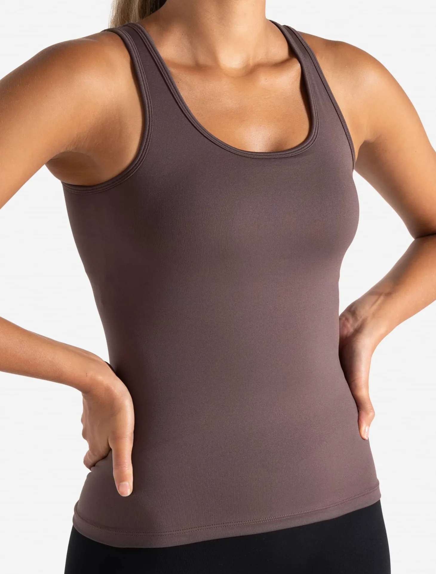 Sculpt Seamless Built-In Bra Vest Mocha