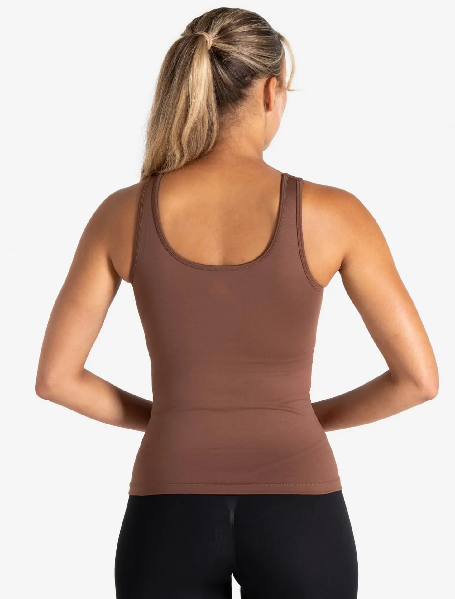 Sculpt Seamless Built-In Bra Vest Cocoa Brown