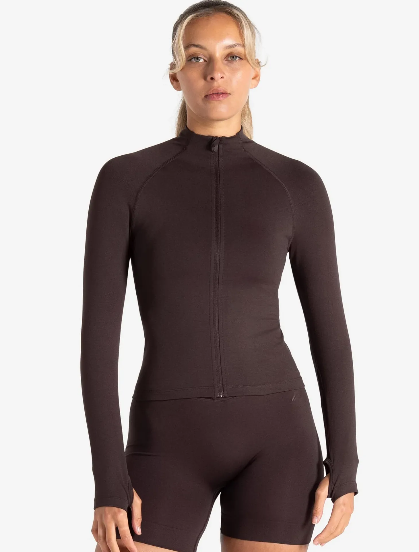 Sculpt Seamless Zip Jacket Espresso