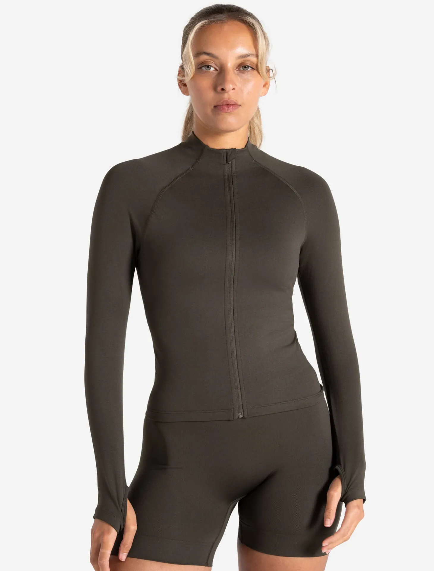 Sculpt Seamless Zip Jacket Olive